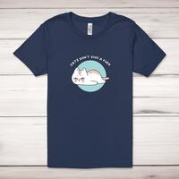 Cats Don’t Give A Fuck Adult T-Shirt – Navy, XS