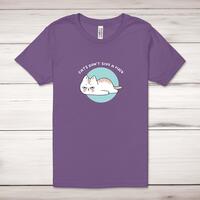 Cats Don’t Give A Fuck Adult T-Shirt – Royal Purple, Extra Large