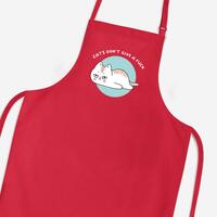 Cats Don’t Give A Fuck Apron – Red, One