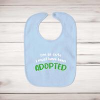 So Cute I’m Adopted Baby Bib – Blue, One