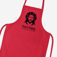 Jesus Is Coming Apron – Red, One
