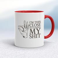 Losing My Shit Mug – White/Red, 10oz