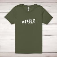 Evolution Of A Golfer Adult T-Shirt – Military Green, Small