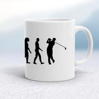 Evolution Of A Golfer Mug – White, 10oz