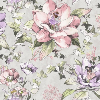 Floral Fairies Wallpaper Grey Holden 13212