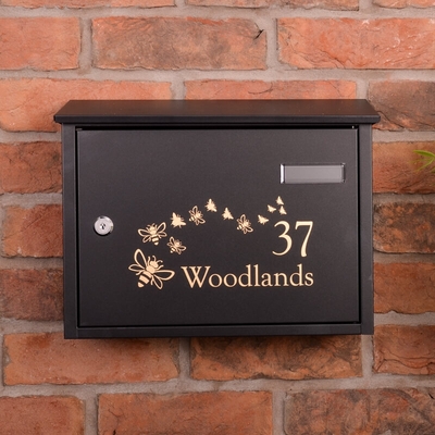 Taylor Letterbox, Black, Personalised