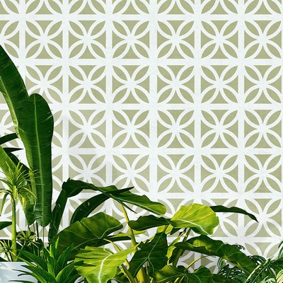 Geometric Breeze Wallpaper British Lichen Green - Mini Moderns MMTLG03BL