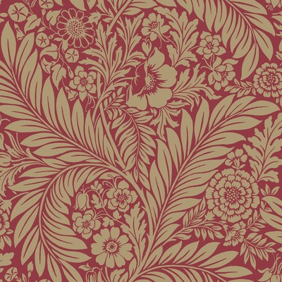 Florence Leaf Wallpaper Red Belgravia 725