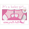 Image of It's a Girl! Congratulations Card with Sock Ons