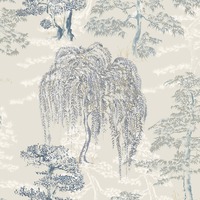 Image of Oriental Garden Wallpaper Soft Blue Arthouse 909809