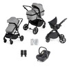 Image of Ickle Bubba Comet 3 in 1 Travel System with Astral Car Seat (Frame: Black, Fabric Colour: Space Grey, Handle Bars: Black)