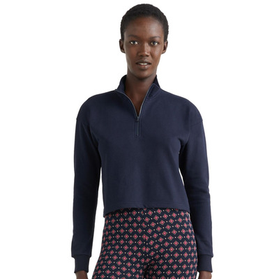 Tommy Hilfiger TH Icon 2.0 Lounge Half Zip Sweatshirt Top - Desert Sky