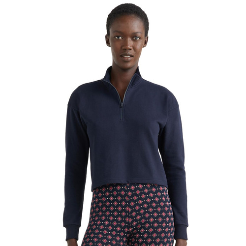 Tommy Hilfiger TH Icon 2.0 Lounge Half Zip Sweatshirt Top - Desert Sky