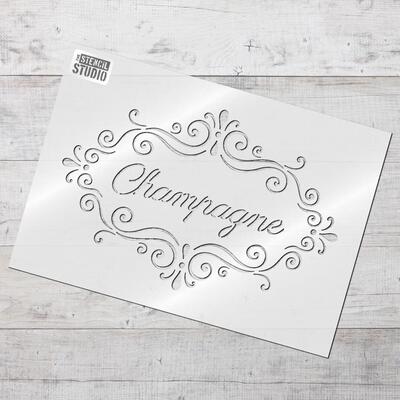 Champagne Frame Stencil - XL - A x B 73.5 x 48.1 cm (28.9 x 18.9 inches)