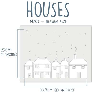 Christmas Houses Festive Window Display - Snow Spray Stencil - M/A3