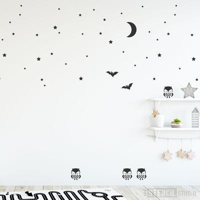 Owl, Moon & Stars Stencil Set - M