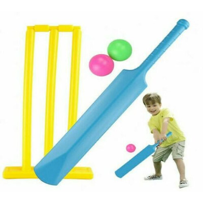 Junior Plastic Cricket Ball Bat Stumps Starter Set