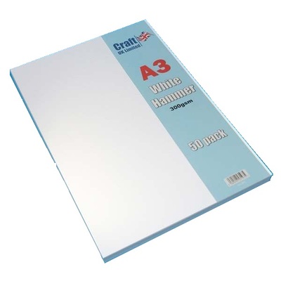 Craft UK A3 White Hammered Card