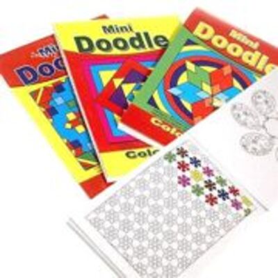 4 x Mini Children’s Doodle Colouring Books 44 Designs Per Book - 3095