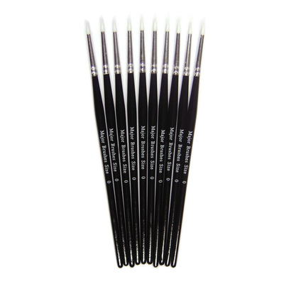 Pack of TEN Synthetic Sable Artist Paint Brushes - Size 0