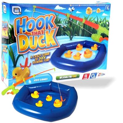 Hook A Duck Inflatable Pool & Rod Fairground Game Toy