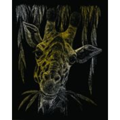 Giraffe Gold Foil Regular Size Engraving Art Scraperfoil