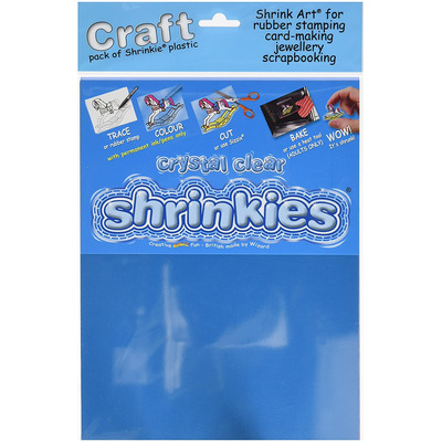 Large Crystal Clear Shrinkie Sheets Shrink Art Shrinkles Pack of 6 Sheets