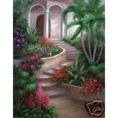 Large Deluxe Canvas Painting By Greyscale Kit - Spanish Garden Pom-set11