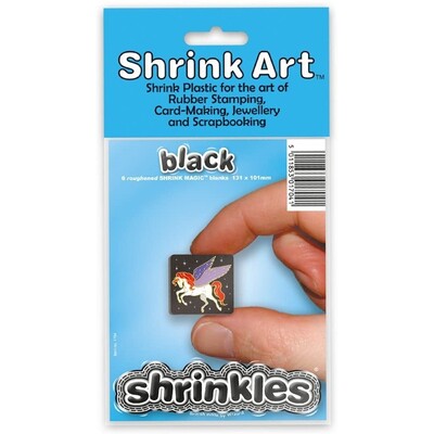 Pack of 6 Sheets Small Black Shrinkie Sheets WZ604