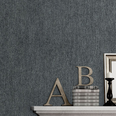 Odyssee Wallpaper Collection Asper Texture Charcoal Muriva  L09119