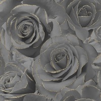 Image of Madison Rose Glitter Wallpaper Black Muriva 139526