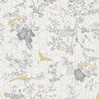 Lipsy Himara Geometric Wallpaper Grey / Gold Muriva 144072