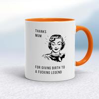 Thanks Mum Mug – White/Orange, 10oz