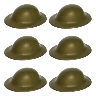 6 x WW2 Green Plastic Dad’s Army Soldier Helmets
