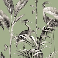 Image of Azzurra Leaf Wallpaper Sage Green World of Wallpaper 9512
