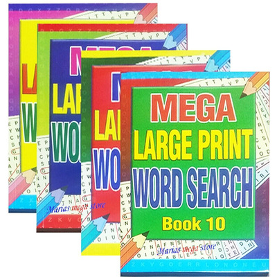 Set of 4 Mega Large Print A4 Word Search Books