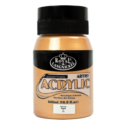 500ml Royal Langnickel Essentials Acrylic Paints - Choose Colours - 500ML GOLD
