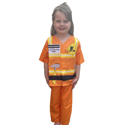 Girls Boys Dress Up Role Play Fancy Dress Costumes Ages 3-7 - Construction Worker/Builder - 3-5 years