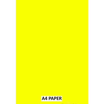 A4 Fluorescent Yellow Paper 80gsm Ream of 500 sheets
