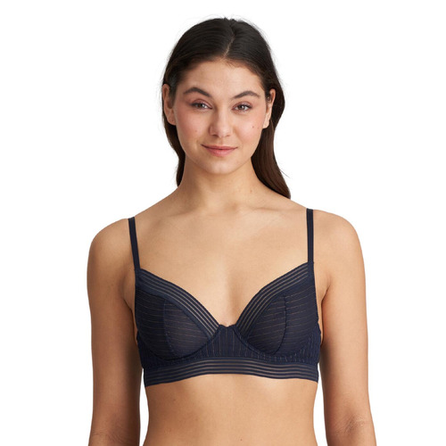 Marie Jo Tokuda Plunge Longline Bra - Velvet Blue