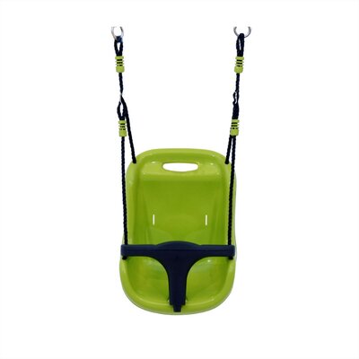 Green Baby Swing Seat with Safety Back Support - Adjustable Ropes Secure