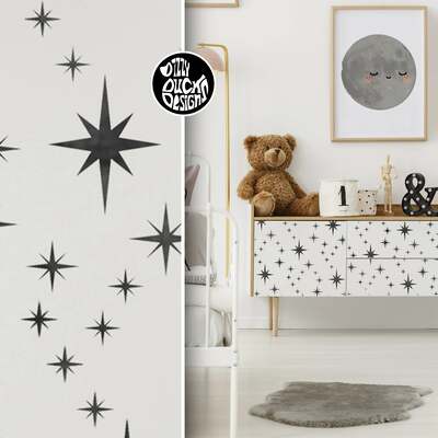 8-POINT STAR CLUSTER Furniture Stencil - Furniture Small