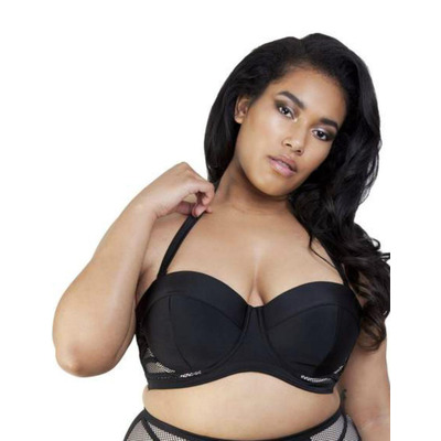 Playful Promises Hunter McGrady Black Mesh Insert Bikini Top - Black