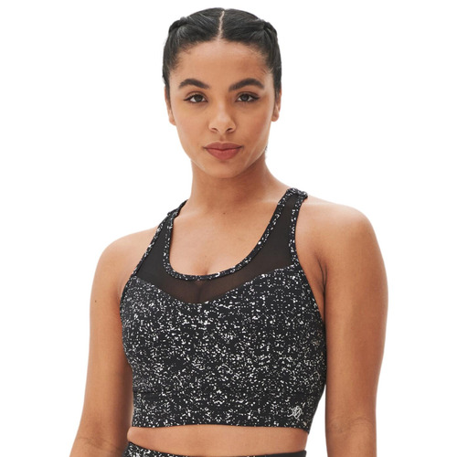 Pour Moi Energy Reflective Mesh Crop Top - Black/Silver