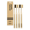 Image of F.E.T.E Bamboo Toothbrushes Purely Natural Set of 4 Medium Bristles