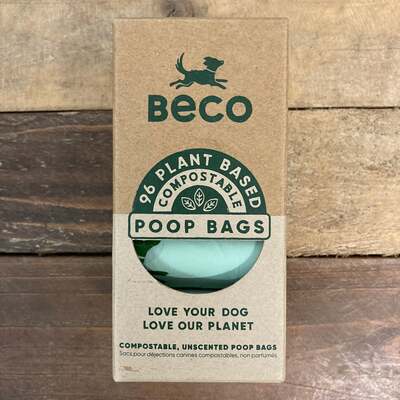 96x Beco Compostable Unscented Dog Poop Bags (1 Pack of 96 Bags)