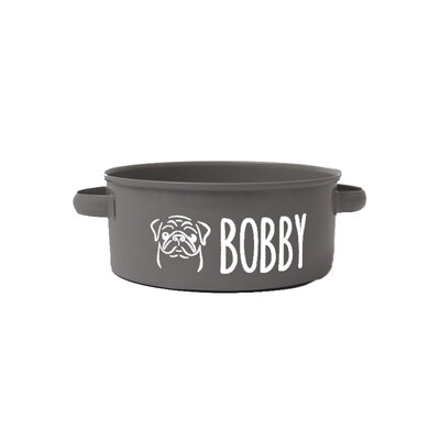 Personalised Painted Steel Dog Bowl Small