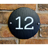Image of Round Rustic Slate House Number personalised with your number 18cm