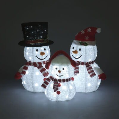 Set of 3 Foldable Cloth Christmas Snowmen (70cm/70cm/50cm)