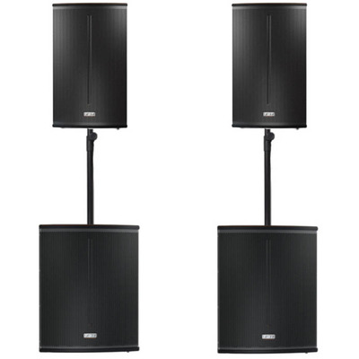 FBT X-Series Active System 5400W XLITE15A x2, X-SUB 118SA x2, Padded Bags and Poles